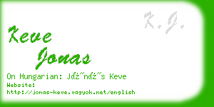 keve jonas business card